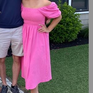 Pink Puff Sleeve Dress